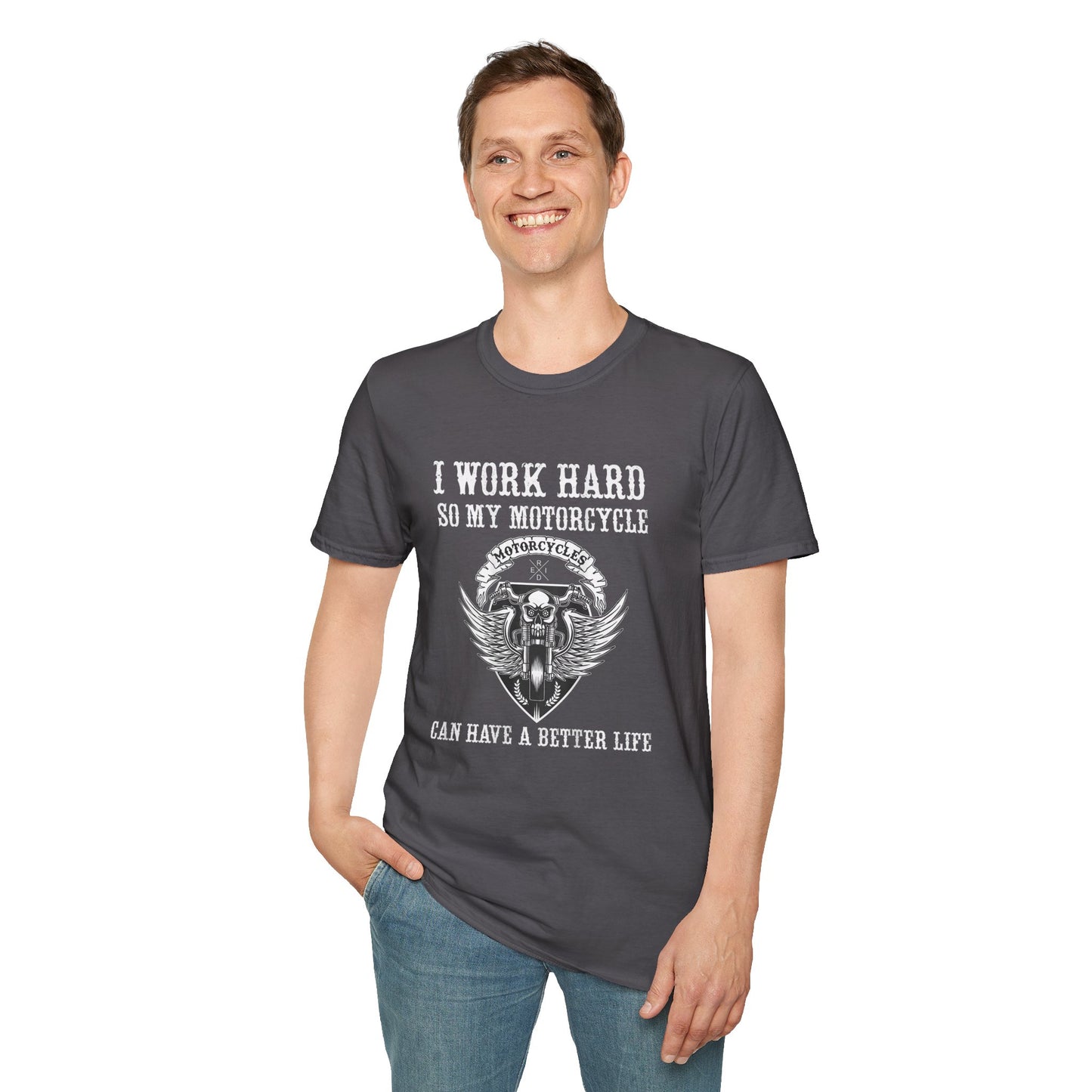 I work hard so my motorcycle can have a better life Vintage Design Motorcycle T-Shirt