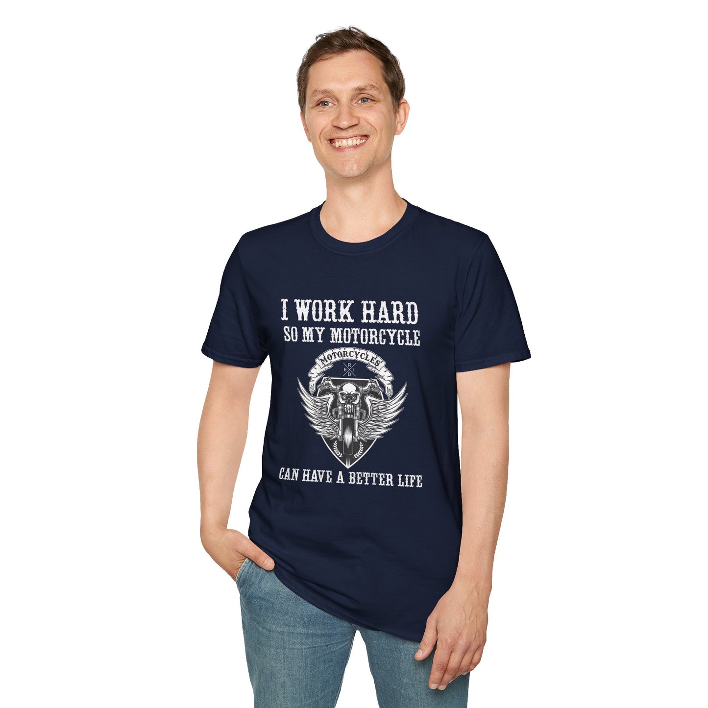 I work hard so my motorcycle can have a better life Vintage Design Motorcycle T-Shirt