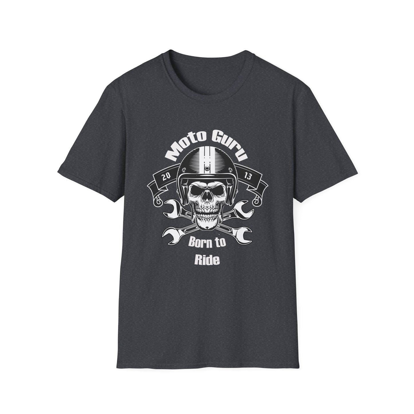Moto Guru Born to ride Vintage Design Motorcycle T-Shirt