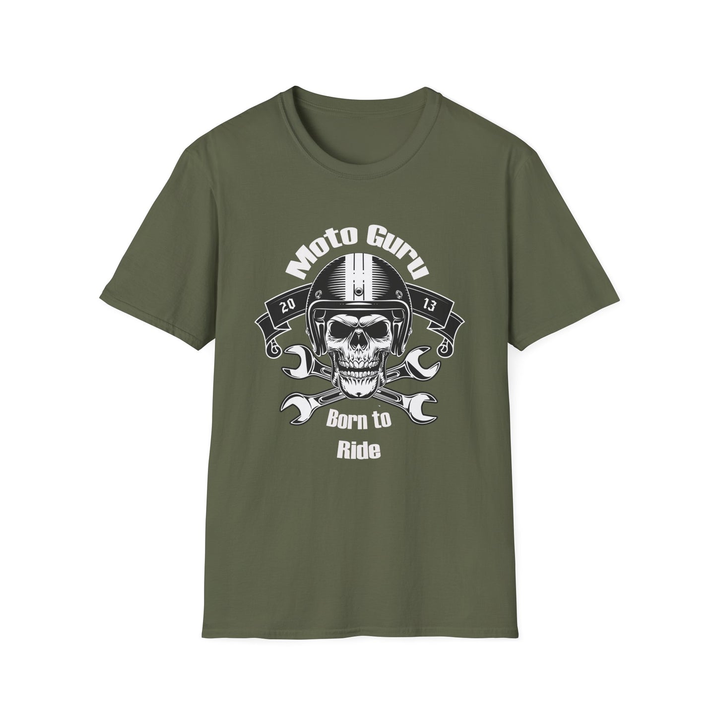 Moto Guru Born to ride Vintage Design Motorcycle T-Shirt