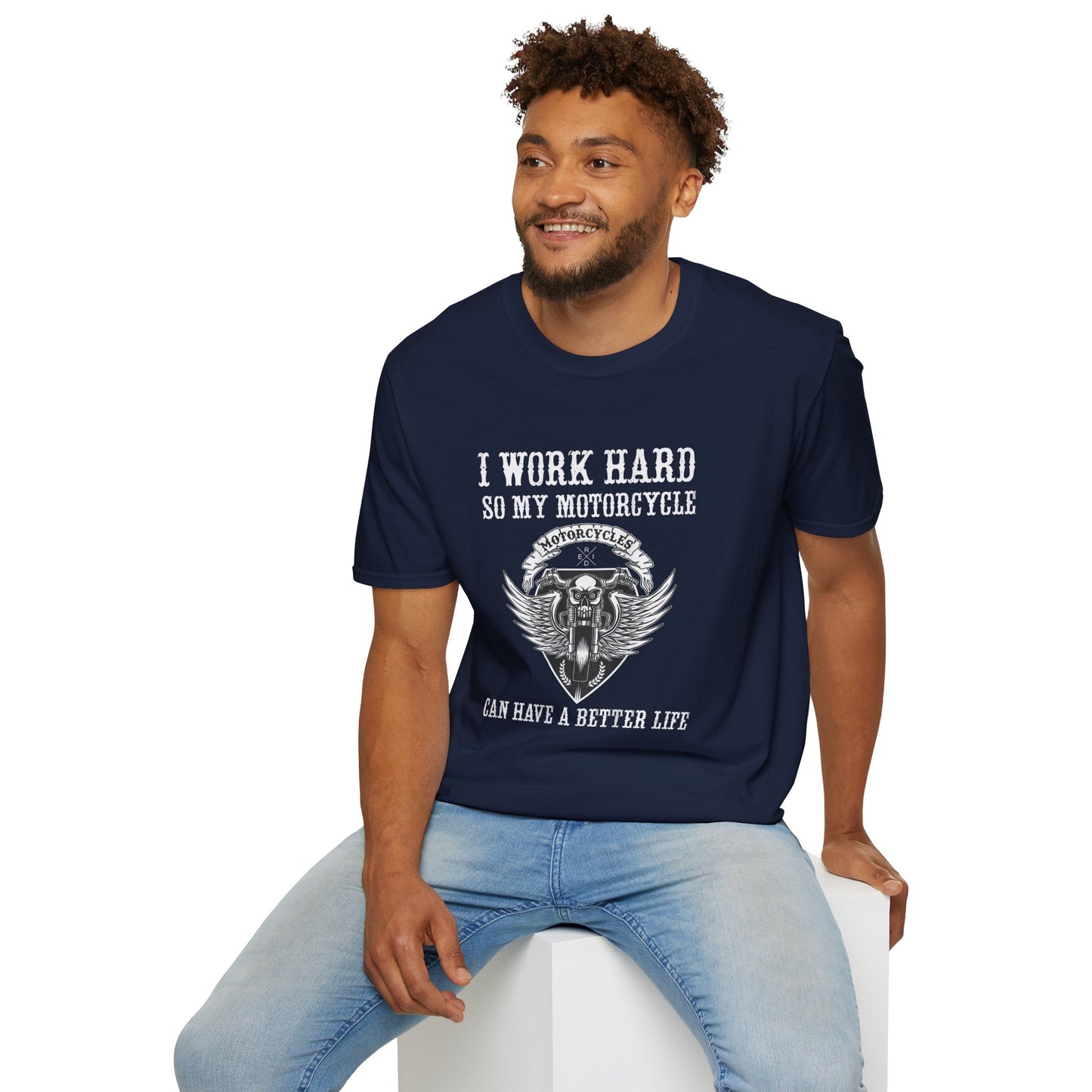 I work hard so my motorcycle can have a better life Vintage Design Motorcycle T-Shirt