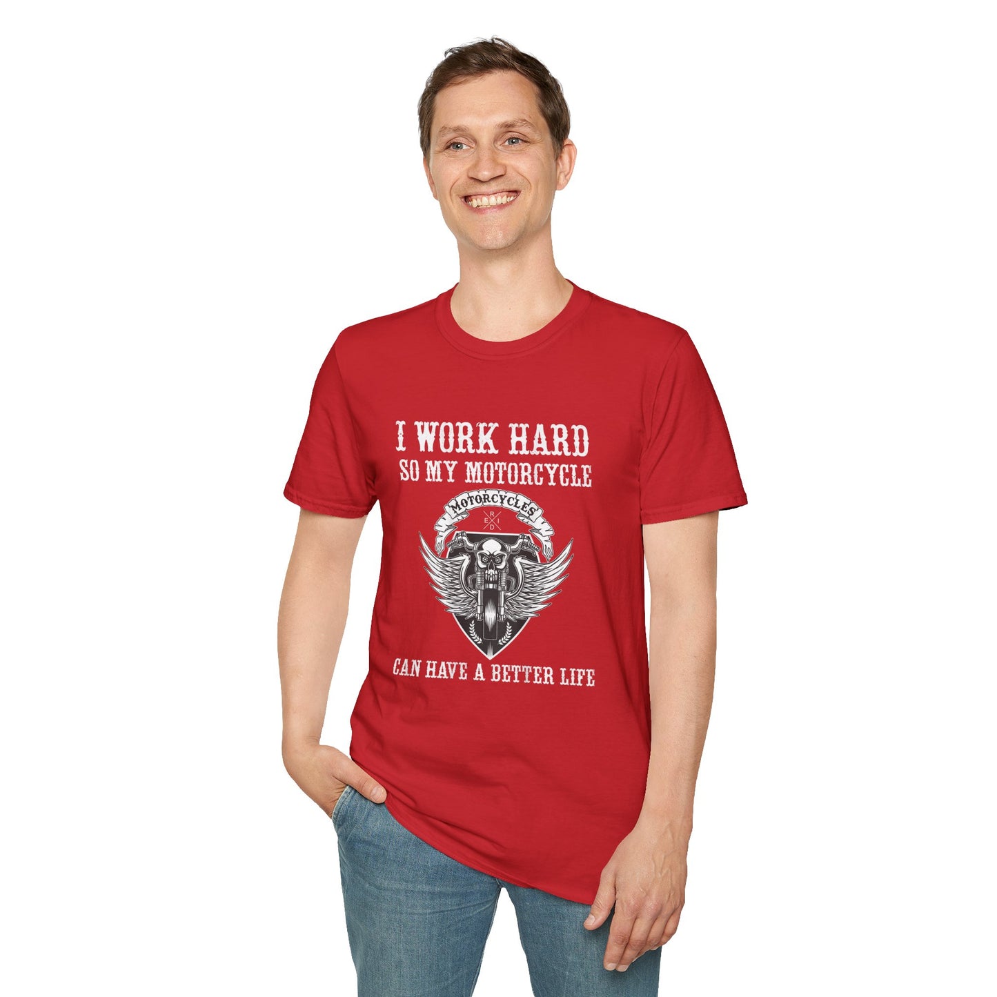 I work hard so my motorcycle can have a better life Vintage Design Motorcycle T-Shirt