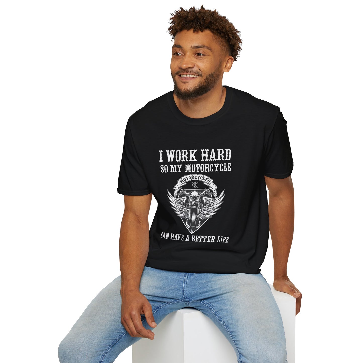 I work hard so my motorcycle can have a better life Vintage Design Motorcycle T-Shirt