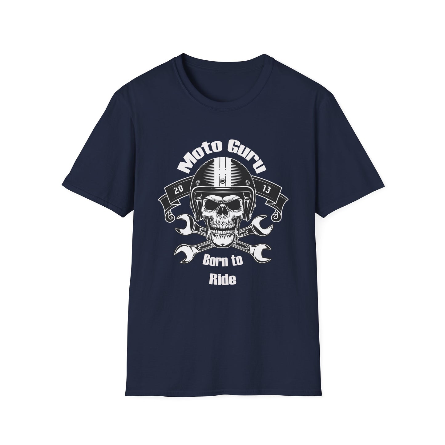 Moto Guru Born to ride Vintage Design Motorcycle T-Shirt
