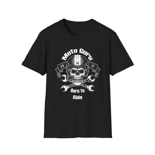 Moto Guru Born to ride Vintage Design Motorcycle T-Shirt
