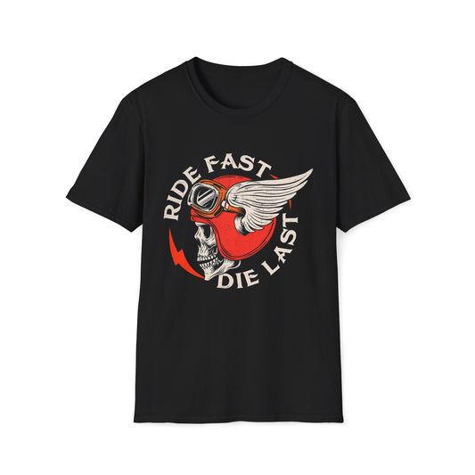 Ride Fast Die Last Vintage Design Motorcycle T-Shirt