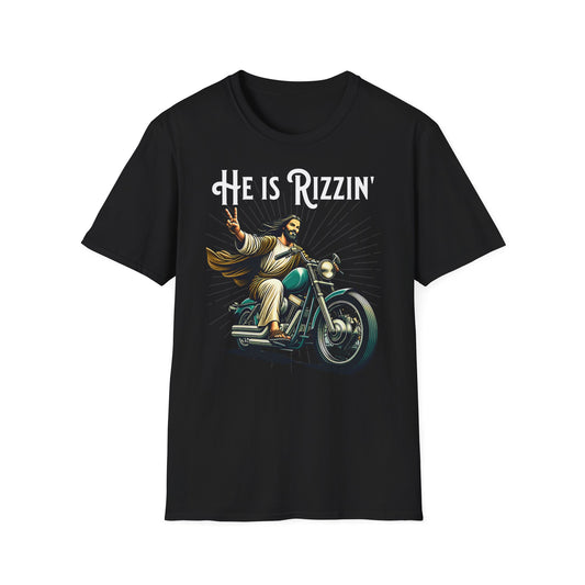 He Is Rizzin' Vintage Design Motorcycle T-Shirt