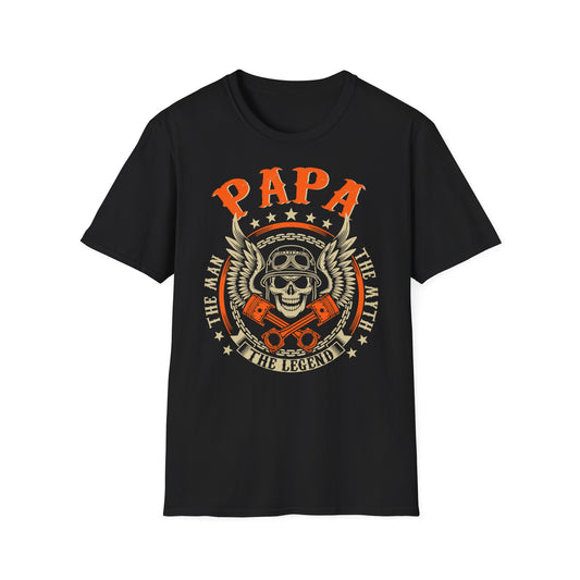 Papa The Man The Myth Vintage Design Motorcycle T-Shirt